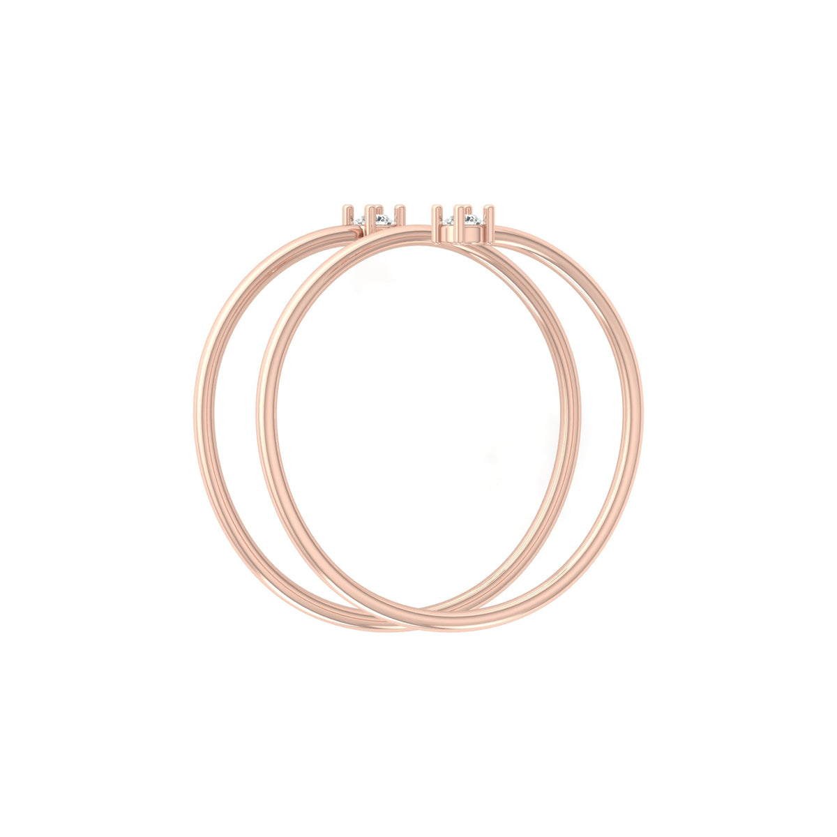 0.60 CT Twisted Round Diamond Band Ring for Women in 14KT Gold Anniversary Gift Lab Grown or Natural - HIGHCARAT DIAMONDS