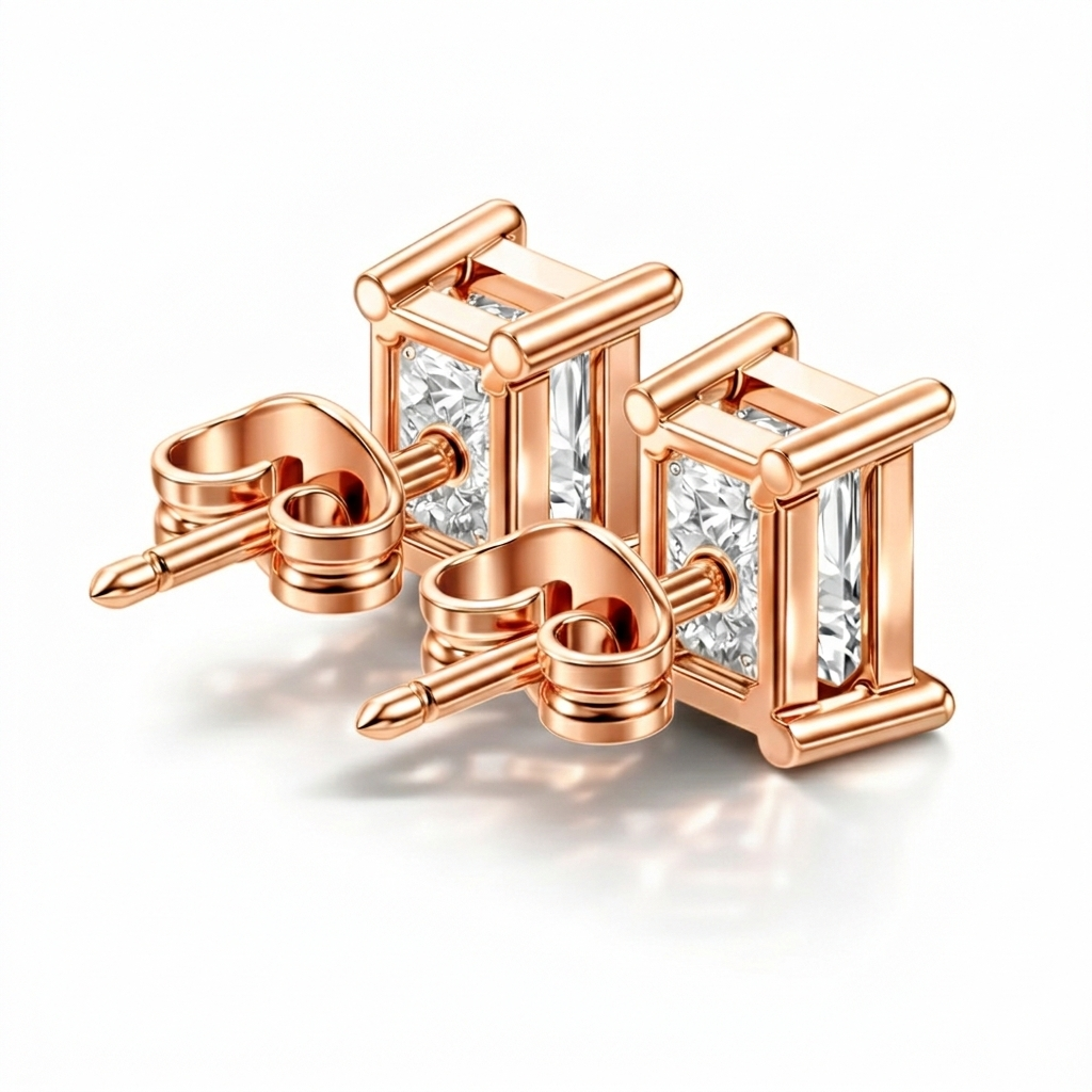 0.92 Carat Emerald Cut Lab-Grown Diamond Stud Earrings Eco-Friendly Gift For Her - HIGHCARAT DIAMONDS