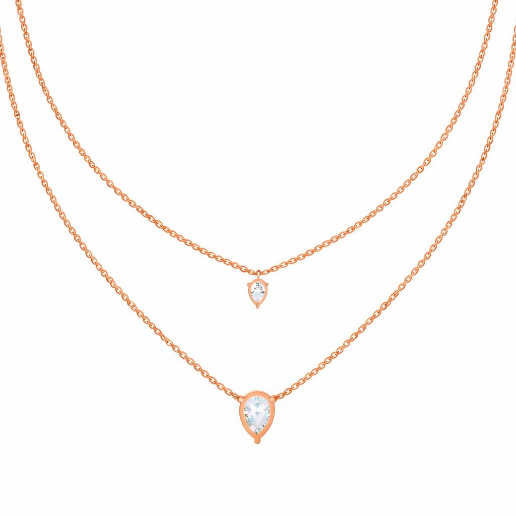 1.46 Ct Pear Cut Lab Grown Diamond Solitaire Unique Statement Cluster Classic Necklace For birthday - HIGHCARAT DIAMONDS