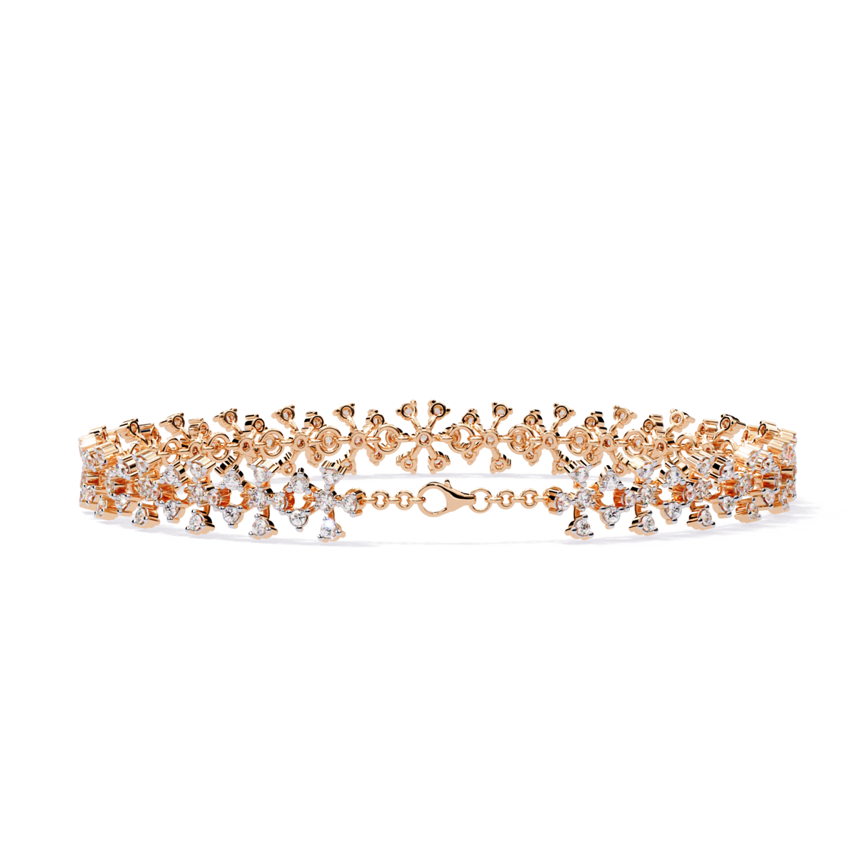 1.59Ct Round Cut Top Grade Diamond Antique Flower Shape Cluster Dainty Bridesmaid Tennis Bracelet Gift For Women's - HIGHCARAT DIAMONDS