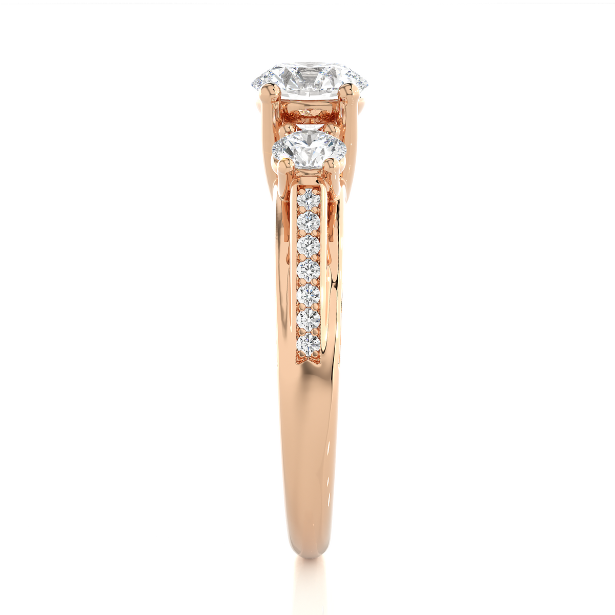 10K Solid Gold Ring, 1.98 Carat Round Cut Lab Grown Diamond Sparkling Diamond Ring for Proposal Gift - HIGHCARAT DIAMONDS