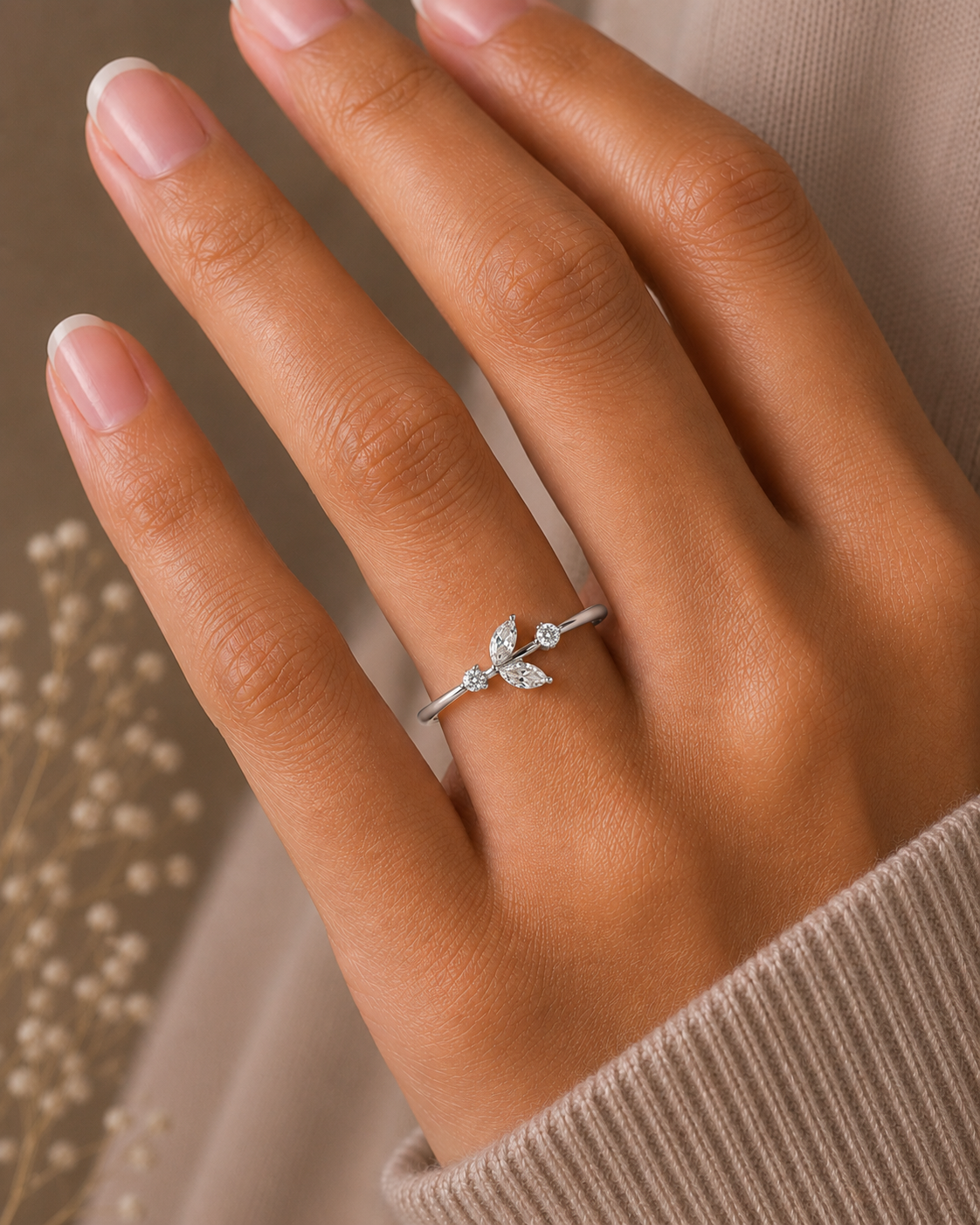 10K Gold Labgrown Diamond Marquise and Round Cut Engagement Ring Affordable Party Band - HIGHCARAT DIAMONDS