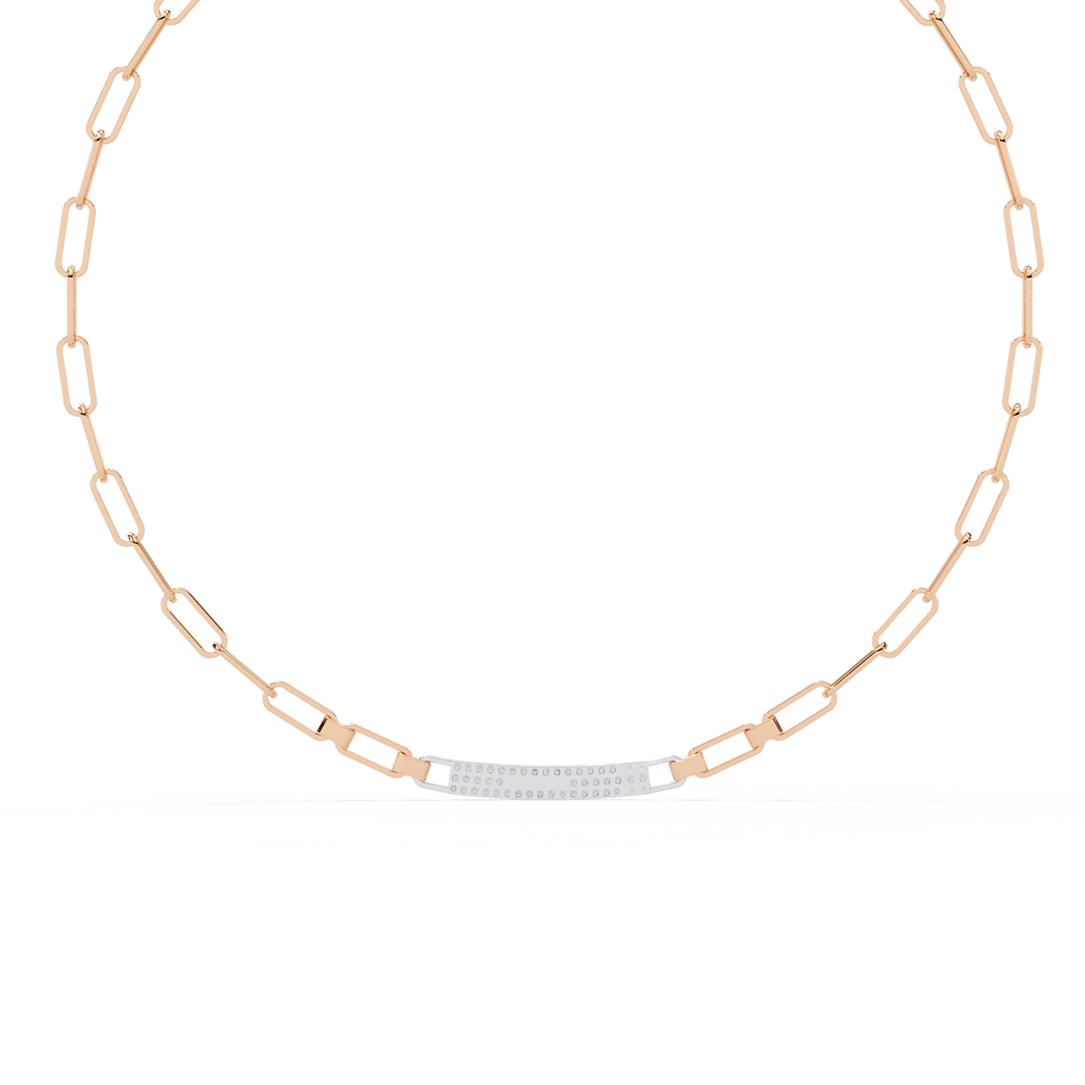 10k Solid White Gold Round Cut Lab Grown And Natural Unique Cluster Art Deco Daily Wear Chain Necklace - HIGHCARAT DIAMONDS