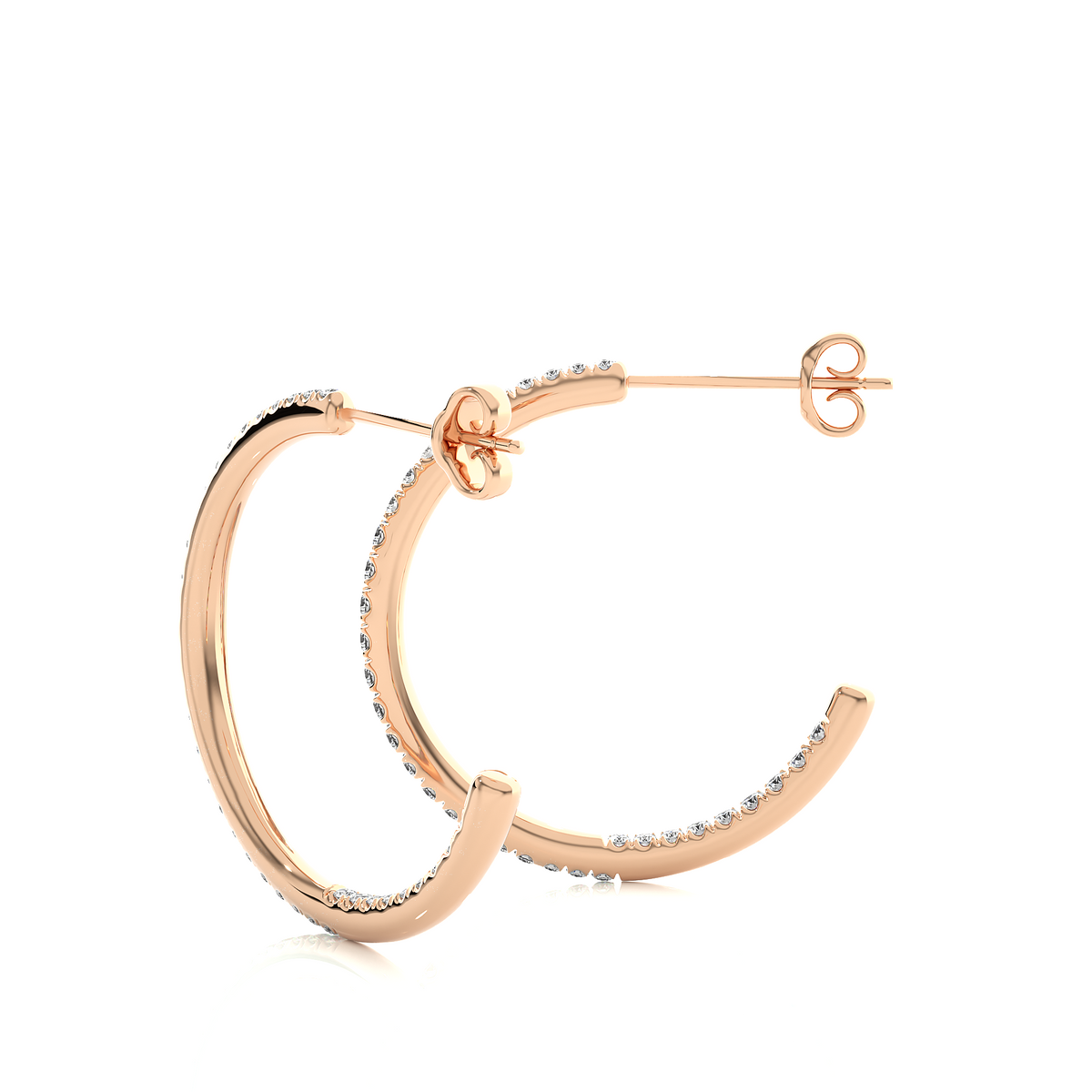 14K Gold Huggie Hoop Diamond Earrings Classic And Comfortable Style Gift For Her - HIGHCARAT DIAMONDS