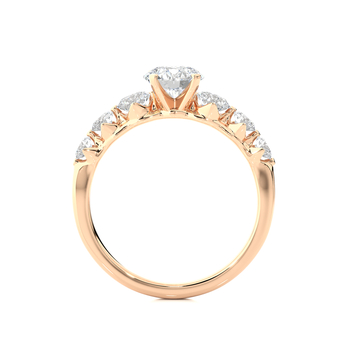 14K Solid Gold Engagement Ring, Lab grown 1.44 Ct Round Diamond Women's Ring For Anniversary - HIGHCARAT DIAMONDS