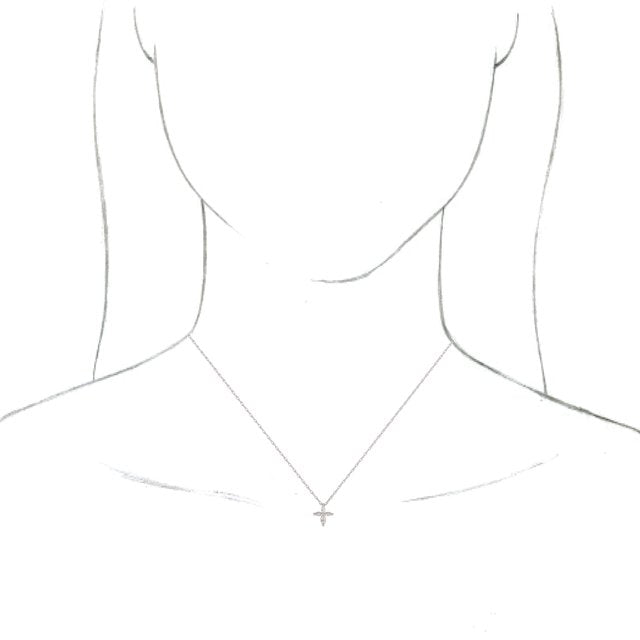 14k-white-1/6-ctw-natural-diamond-cross-16"-necklace