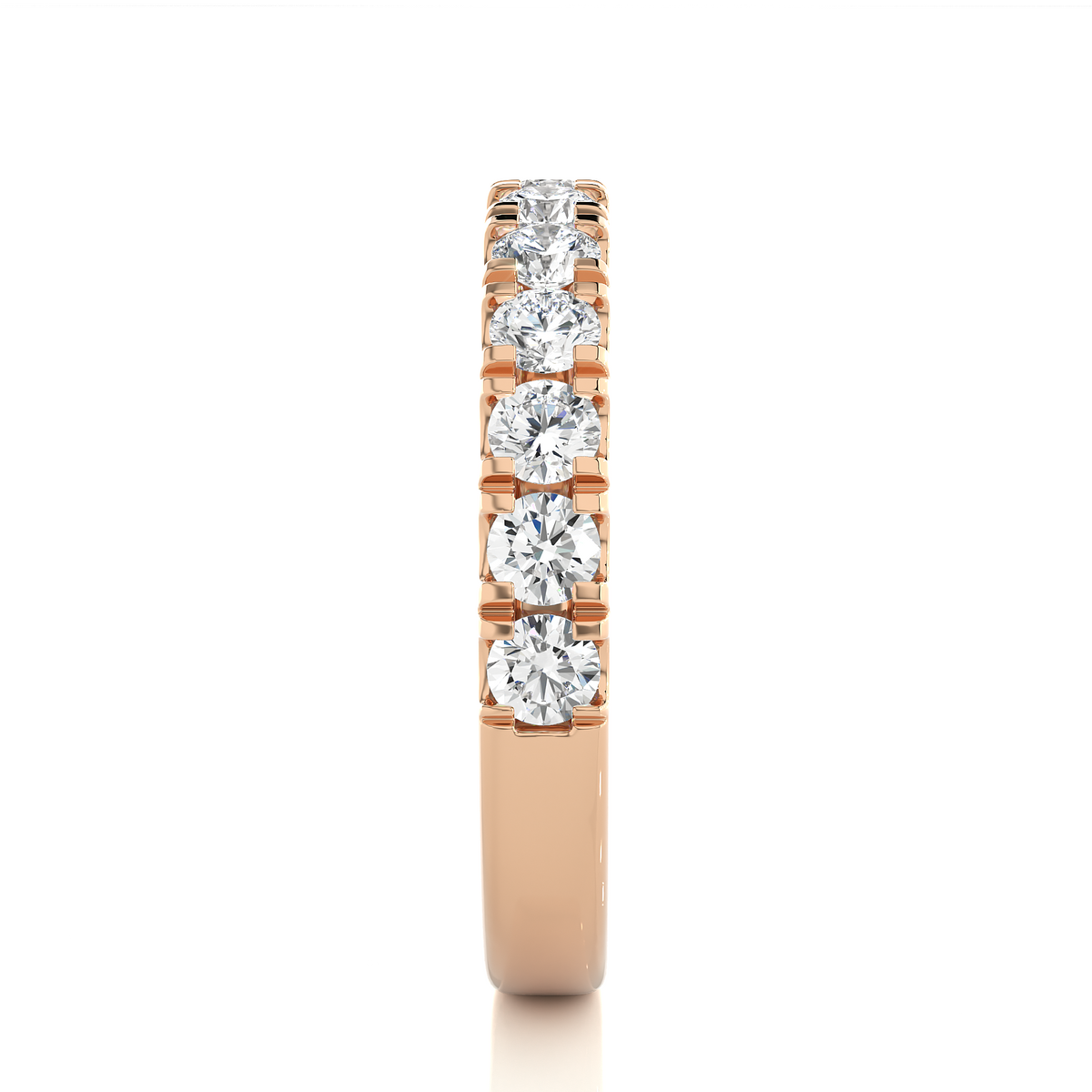 14K White Gold Round Diamond Wedding Eternity Band Elegant Yet Budget-Friendly with labgrown Diamond - HIGHCARAT DIAMONDS