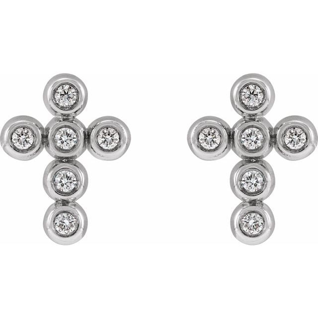 14k-white-imitation-cubic-zirconia-cross-earrings