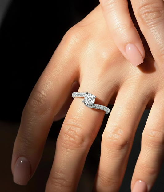 14k Solid Gold Round Shape Lab Grown Diamond Colorless Lab Diamond Ring Perfect Gift For Her - HIGHCARAT DIAMONDS #wearthelook