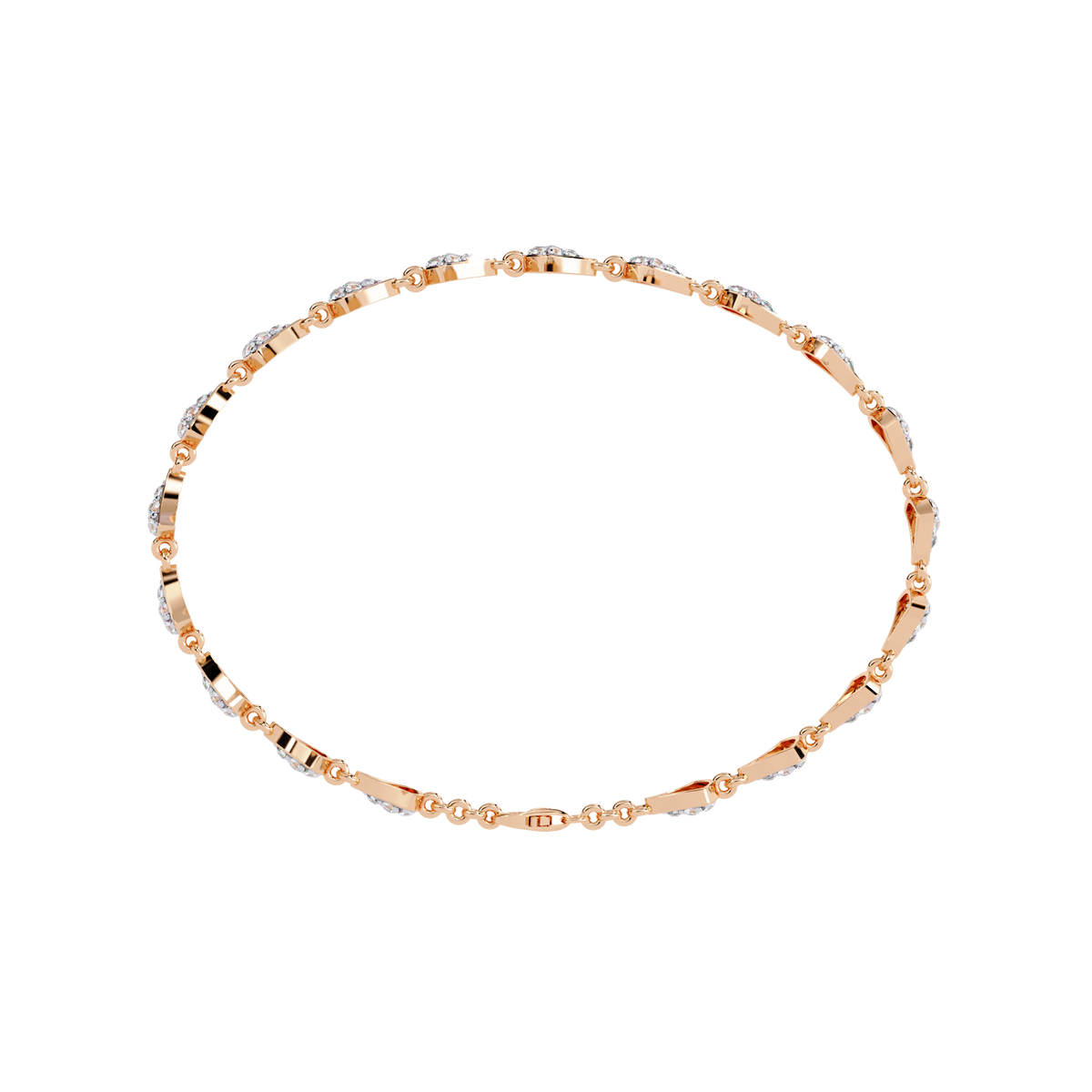 14k Yellow Gold 1.05Ct Round Cut White Colorless Lab Grown Diamond Prong Set Bridesmaid Line Dainty Bracelet For Her - HIGHCARAT DIAMONDS
