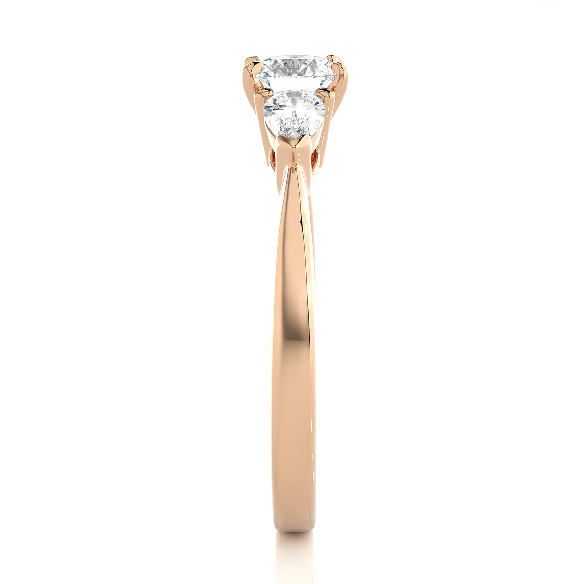 18K Solid Gold Pear cut Lab Grown diamond Three Stone Diamond Ring Gift For Anniversary - HIGHCARAT DIAMONDS