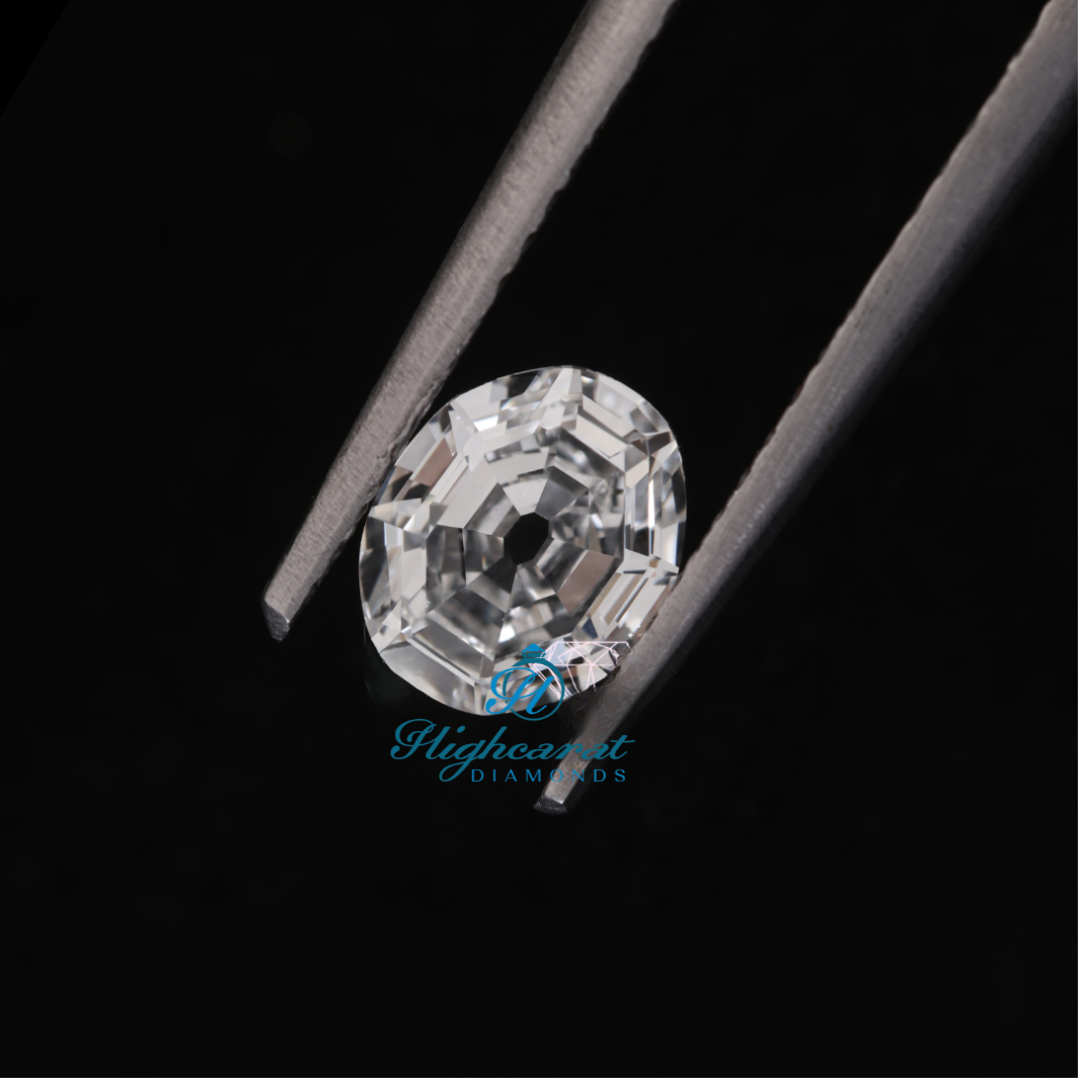 Precision Cut O Shape Antique Diamond featuring structured facets and smooth contours