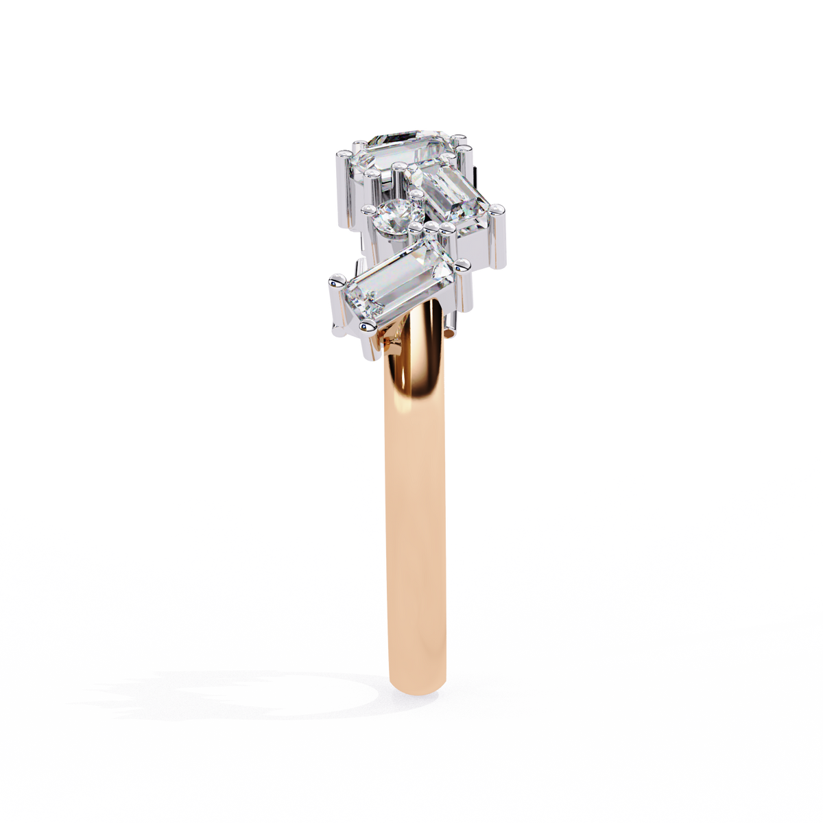 Baguette And Round Cut Top Grade Diamond Antique Minimalist Half Eternity Classic Band Gift For Women's - HIGHCARAT DIAMONDS