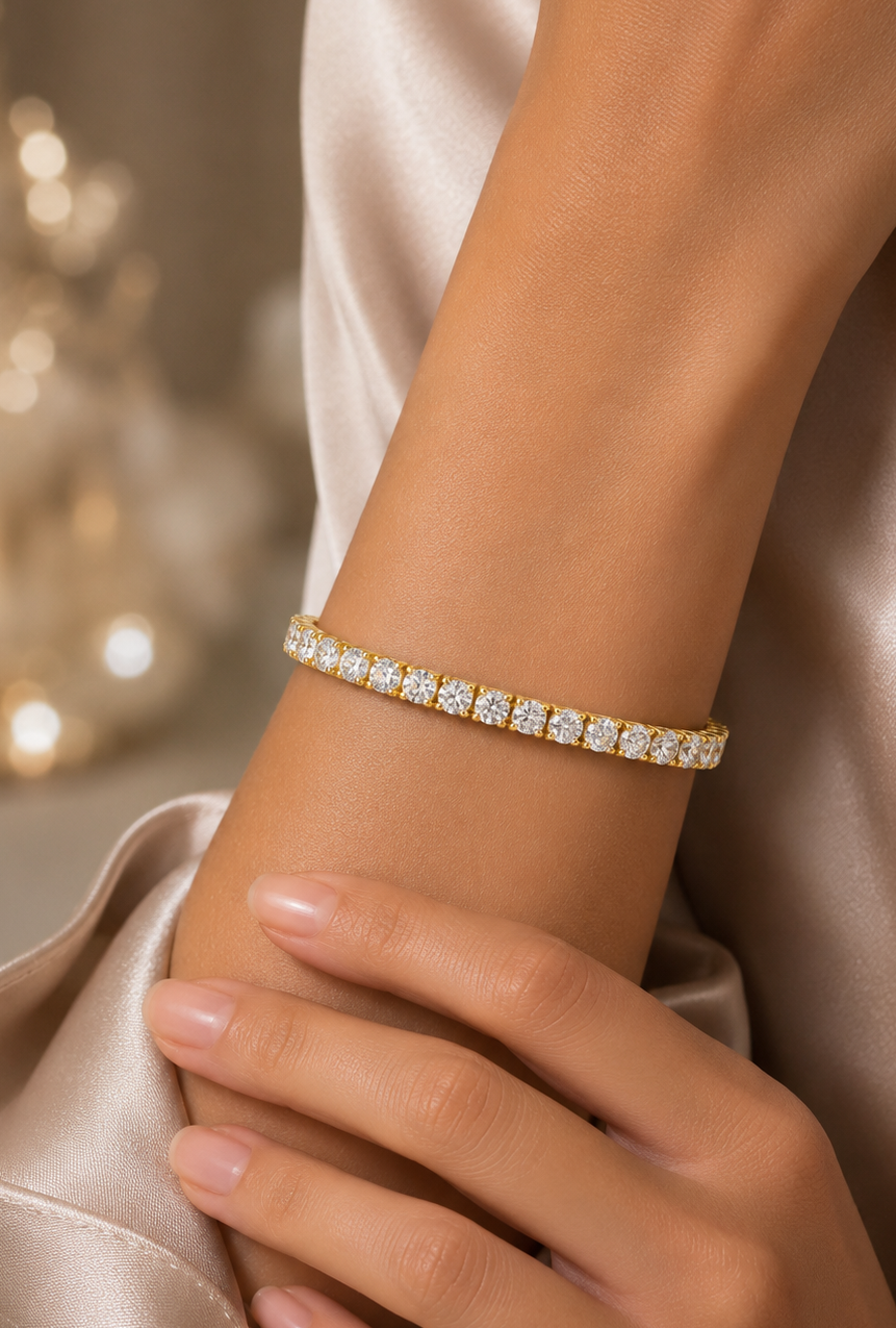 Round Cut Lab Grown Diamond Tennis Bracelet