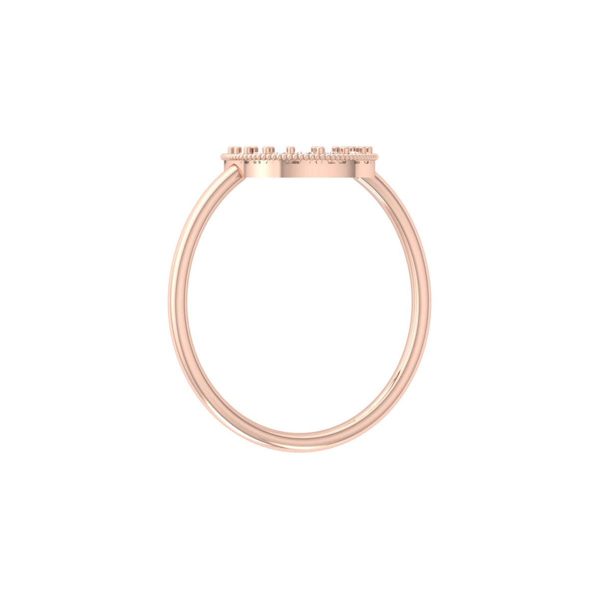 Classic Half Moon Classic Band Designed Ring In 14KT Solid Gold Gift Of Elegance - HIGHCARAT DIAMONDS