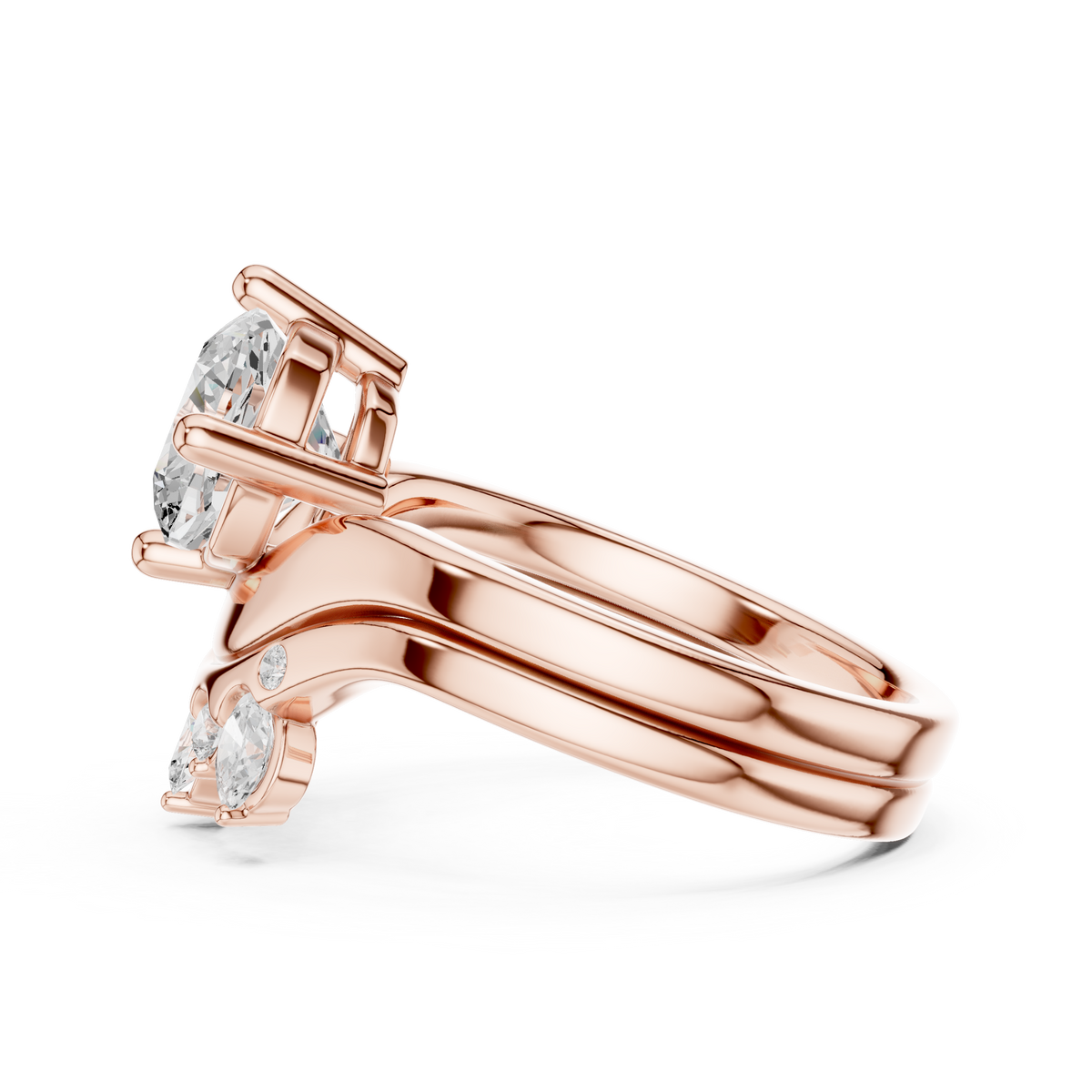 10k Solid Gold Cushion, Round, & Oval Shape Lab Grown Diamond Classic Elegance Diamond Ring For Her - HIGHCARAT DIAMONDS