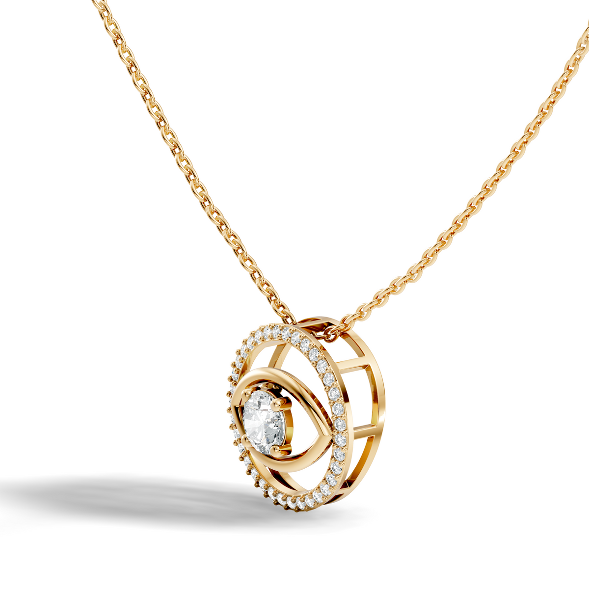 Round Eternal Vision Lab-Grown Diamond Circle Pendant Necklace Modern Minimalist Jewelry For Women - HIGHCARAT DIAMONDS