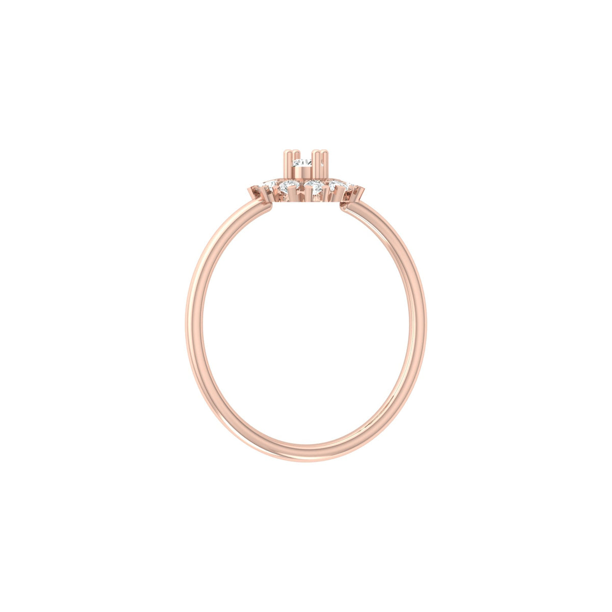 Floral Round Cut Lab-Grown Diamond Halo Promise Ring - HIGHCARAT DIAMONDS