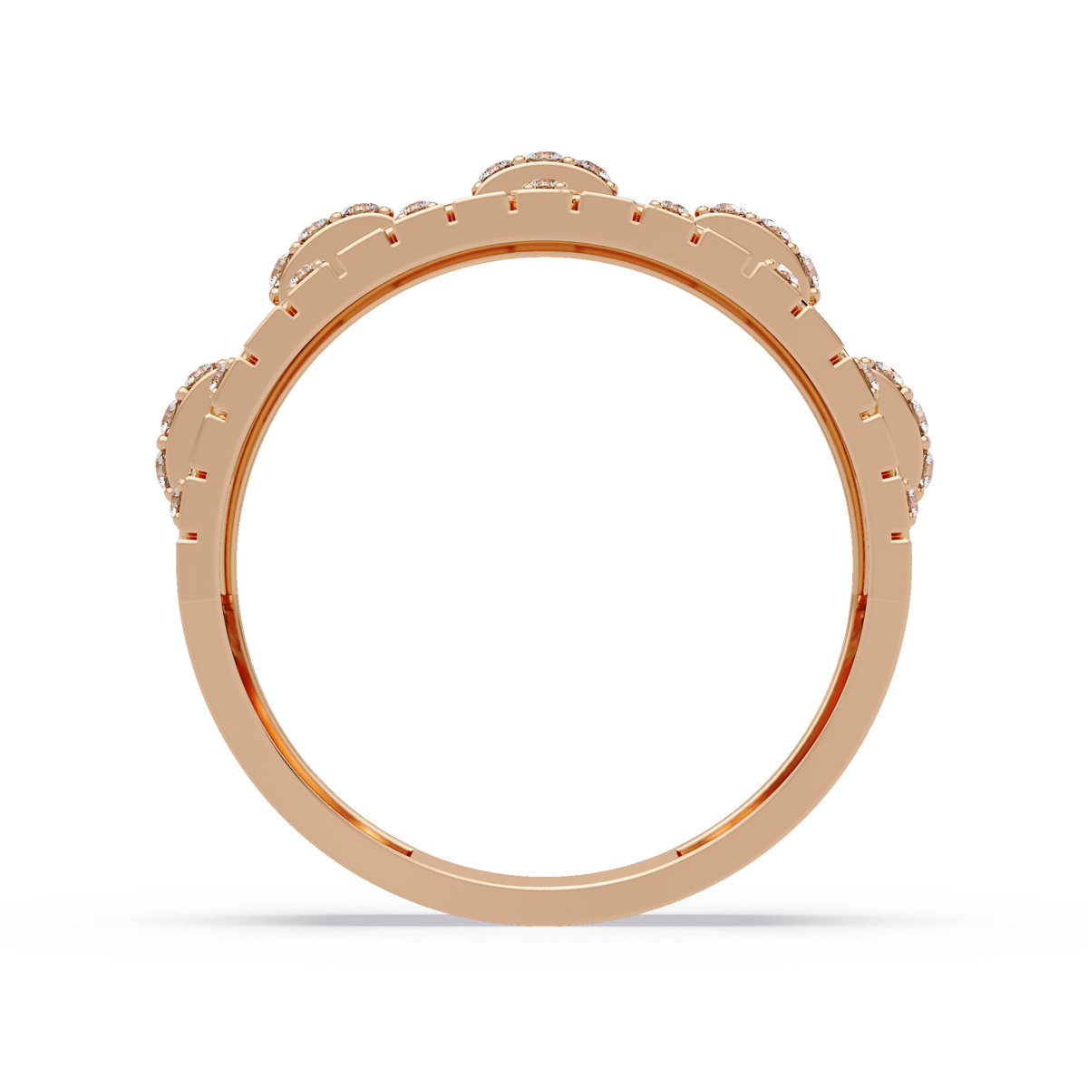 Geometric Link Lab Grown Diamond Band Ring - HIGHCARAT DIAMONDS