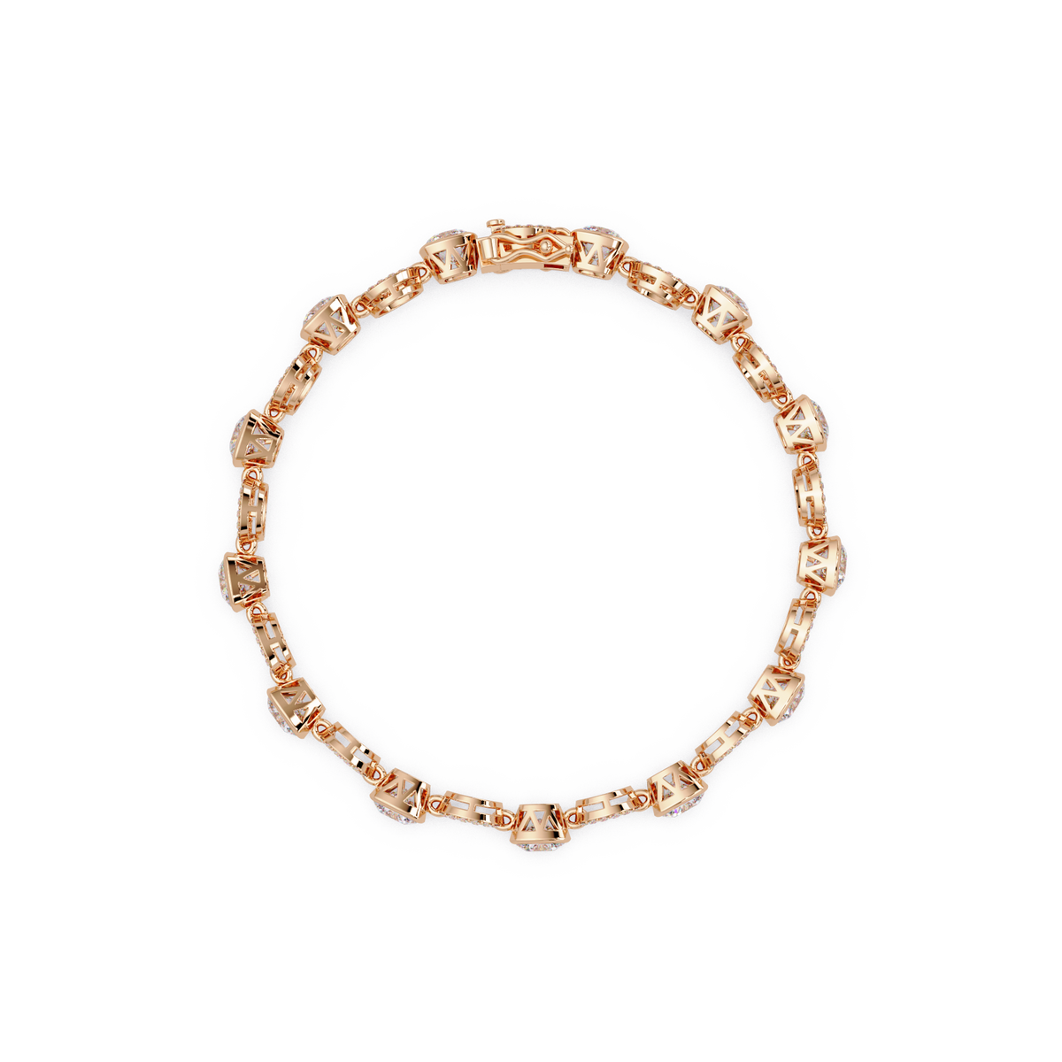 Lab Grown Cushion Cut Diamond Open Circle Bracelet - HIGHCARAT DIAMONDS