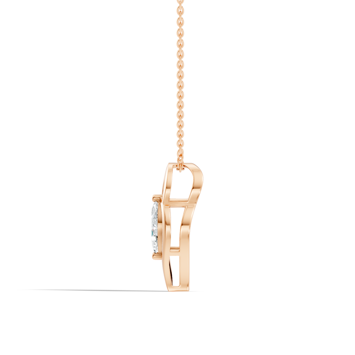 Marquise Cut Lab Grown Diamond Solitaire Pendant Alternate Angle