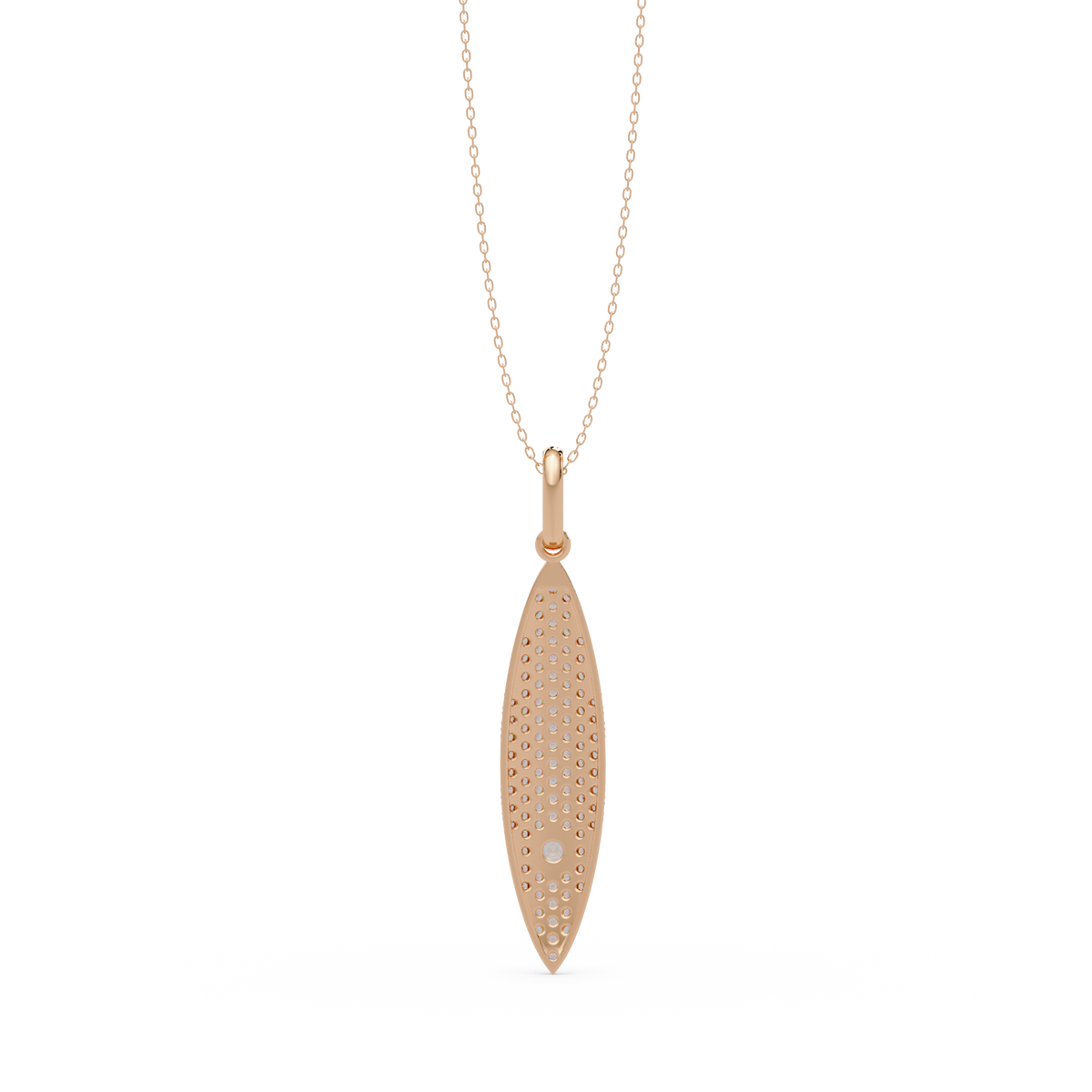 Marquise Shape Pave Lab Grown Diamond Drop Pendant - HIGHCARAT DIAMONDS