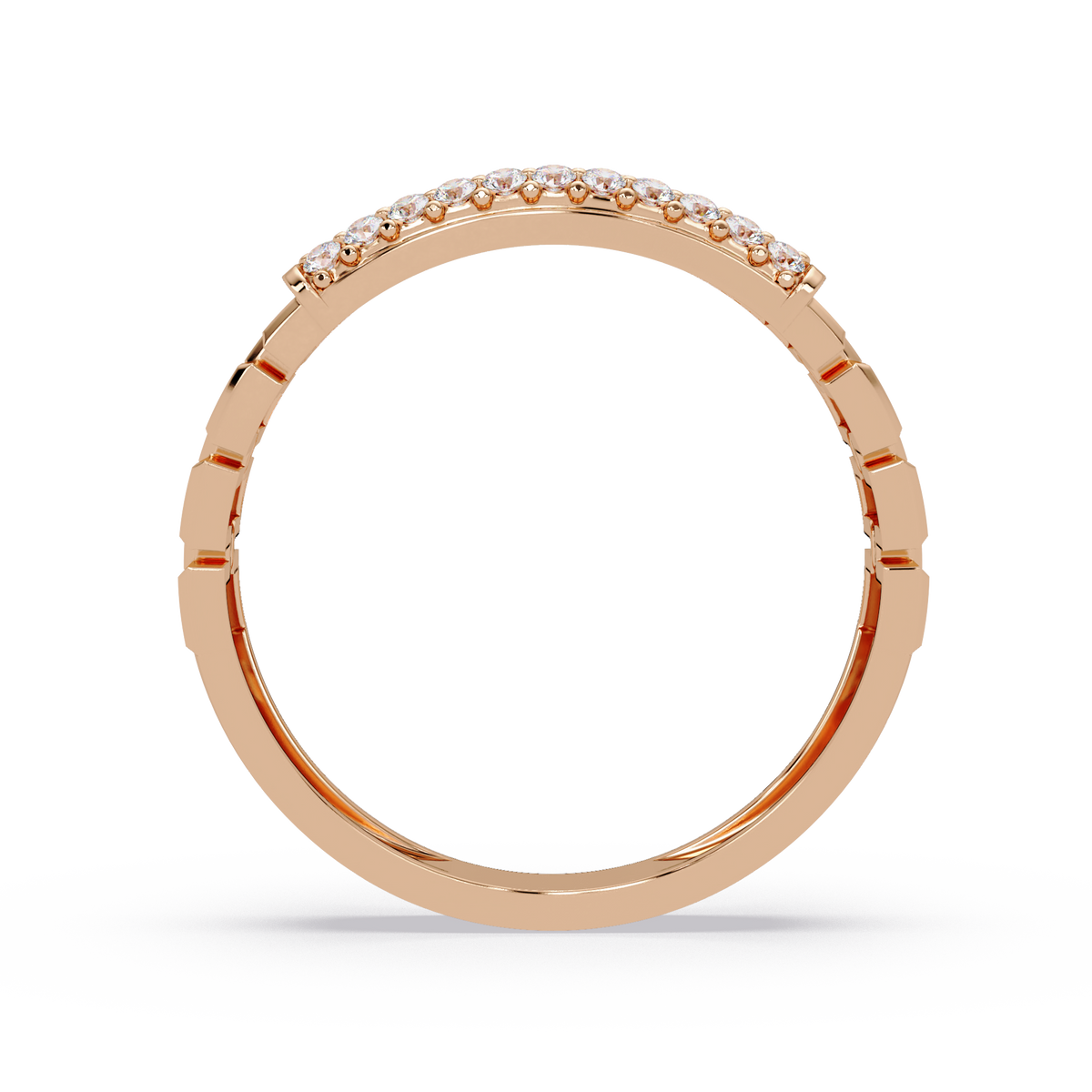Micro Pave Lab Grown Diamond Block Ring - HIGHCARAT DIAMONDS