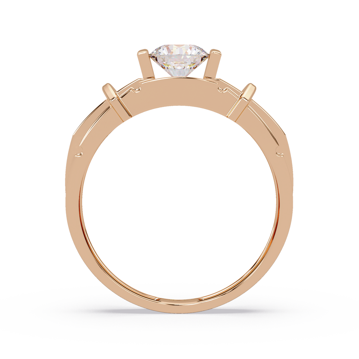 Modern Split Shank Solitaire Lab Grown Diamond Ring - HIGHCARAT DIAMONDS