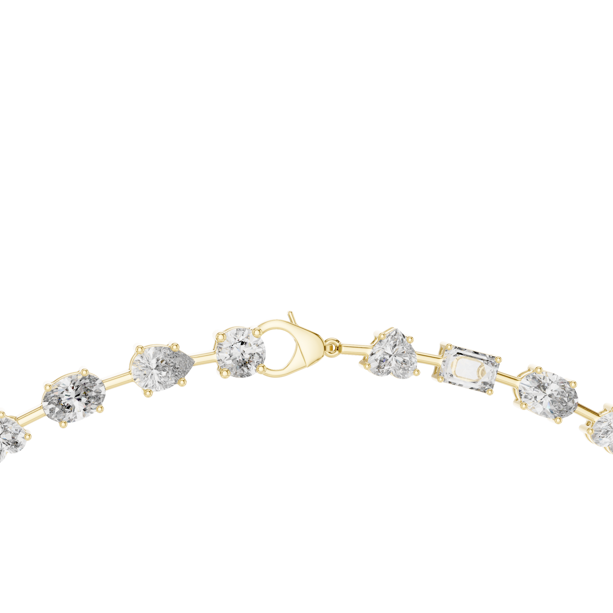 All Multiple Shape Lab Grown Diamond 14K Solid Gold Esthetic Diamond Necklace For Her - HIGHCARAT DIAMONDS