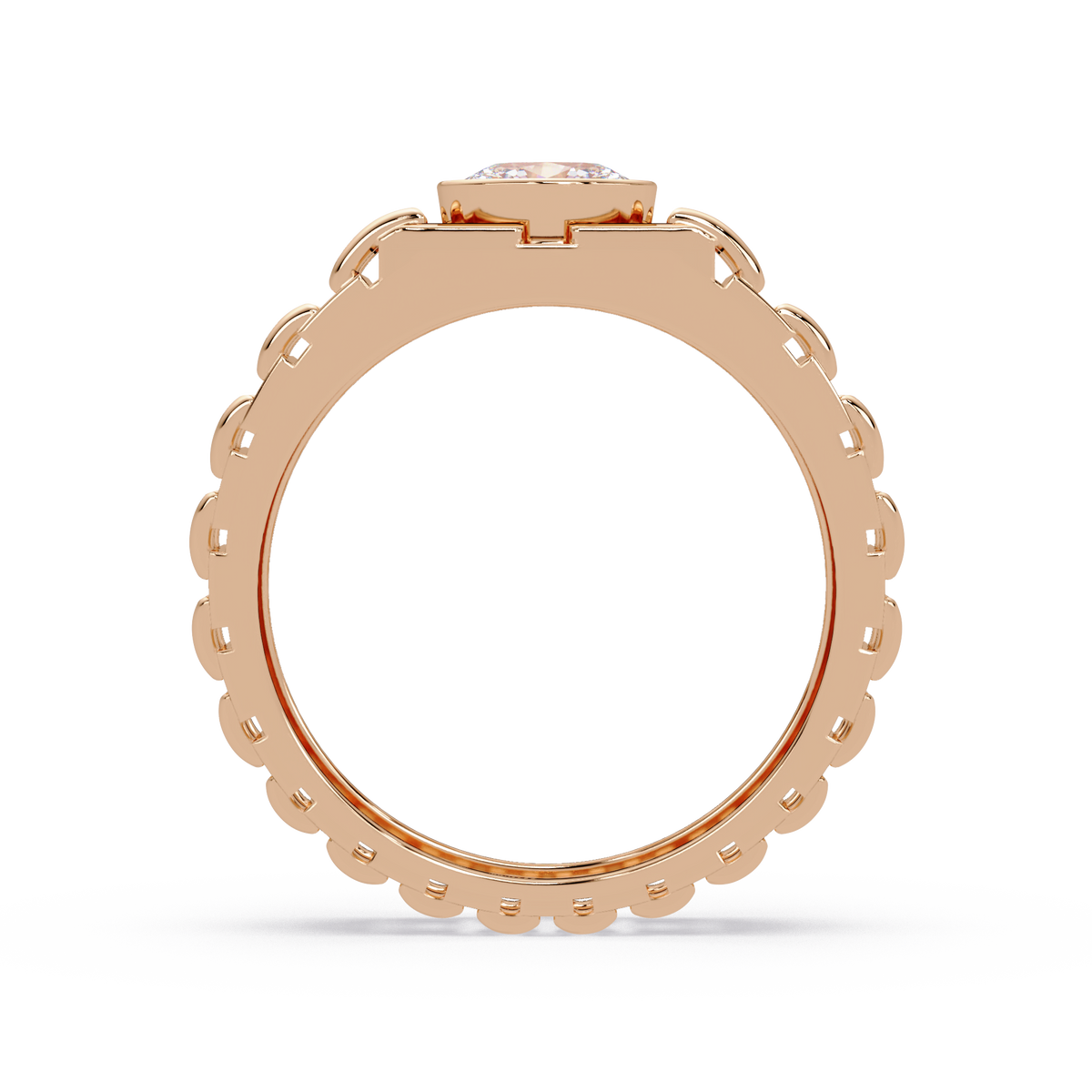 Oval Lab Grown Diamond Solitaire Link Style Ring - HIGHCARAT DIAMONDS