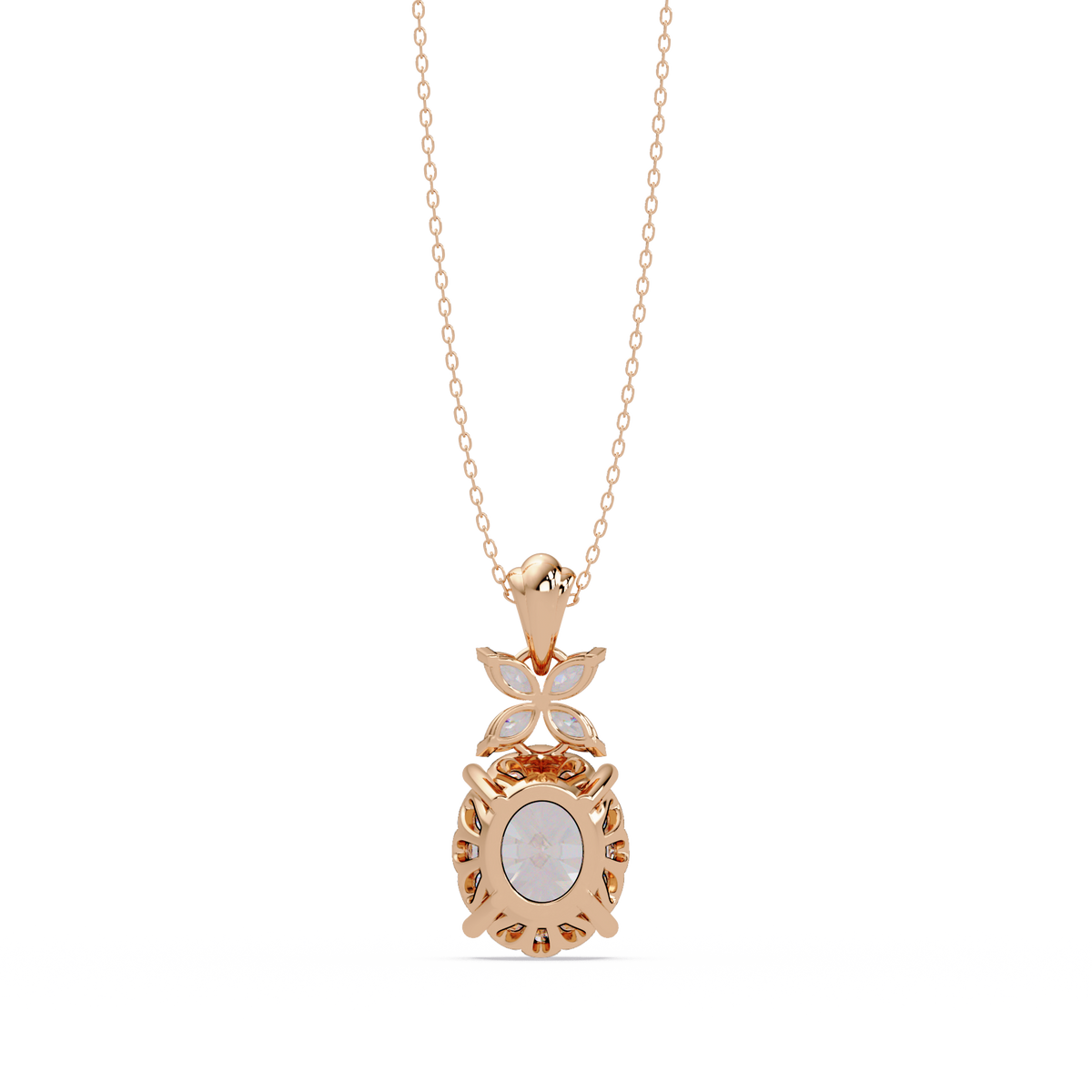 Oval Lab Grown Diamond Solitaire Pendant Necklace - HIGHCARAT DIAMONDS