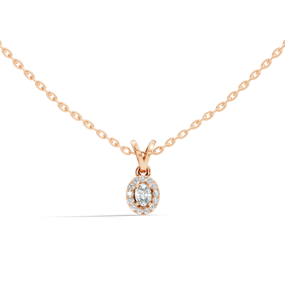 Classic Oval Cut Diamond Anniversary Pendant in 14K Solid White Gold Gift for Her - HIGHCARAT DIAMONDS