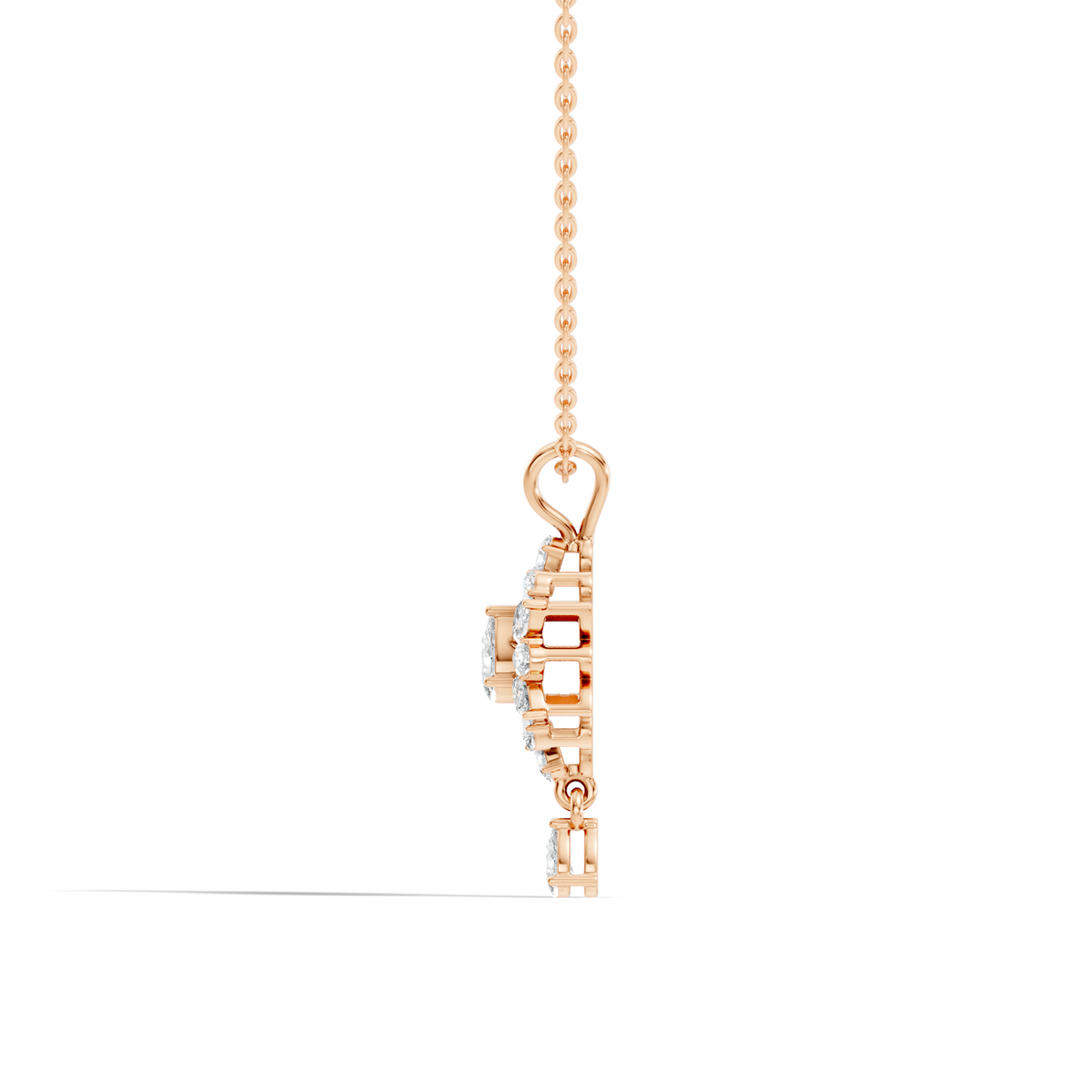 14K Solid Yellow Gold Pendant with 1.87 CT Lab-Grown Pear or Marquise Cut Diamond - HIGHCARAT DIAMONDS
