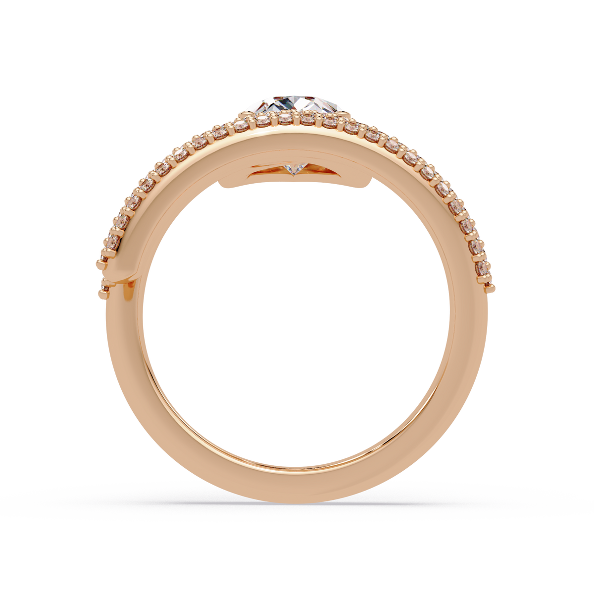 Pear Shape Lab Grown Diamond Double Band Wrap Ring - HIGHCARAT DIAMONDS