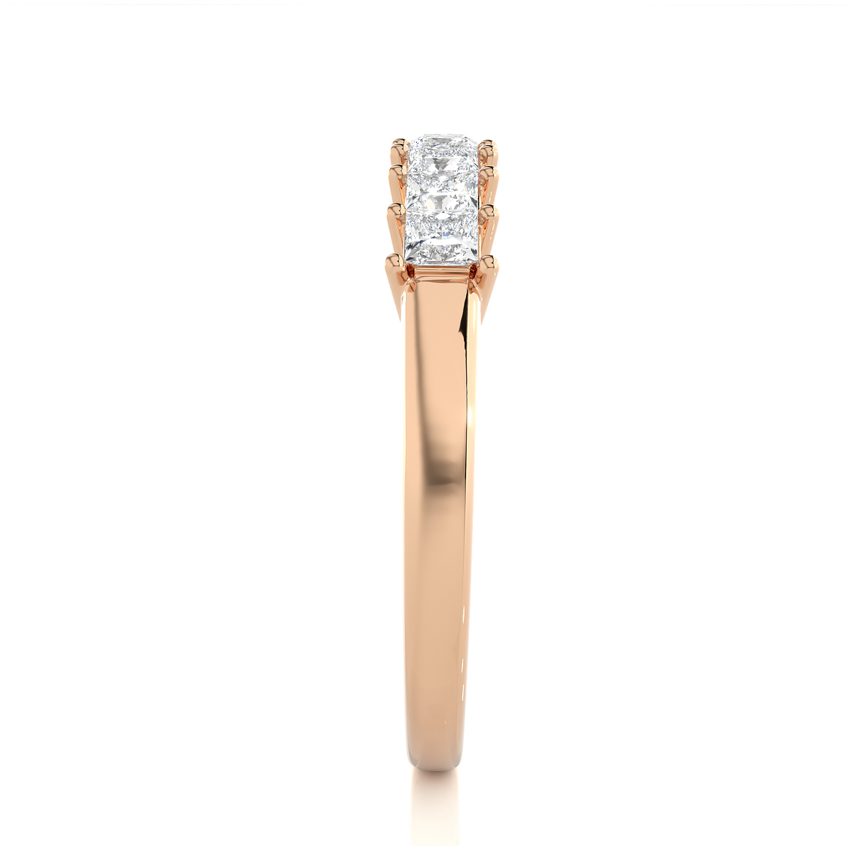 Princess Cut Half Eternity Band In 14K Solid Gold In Lab grown And Natural Diamonds - HIGHCARAT DIAMONDS