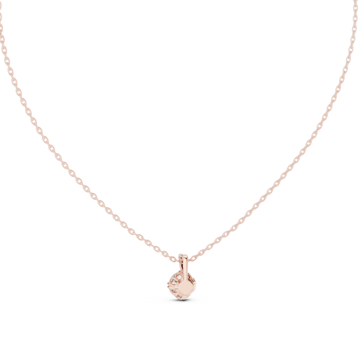 Round Cut 1.00 Ct Labgrown Diamond Pendant Minimalist Solitaire Necklace For Her - HIGHCARAT DIAMONDS