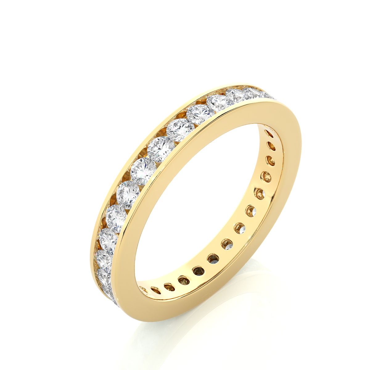 Round 1.20 Ct Lab Grown Diamond Channel Set Full Eternity Band Stunning and Symbolic Anniversary Jewelry for Her - HIGHCARAT DIAMONDS