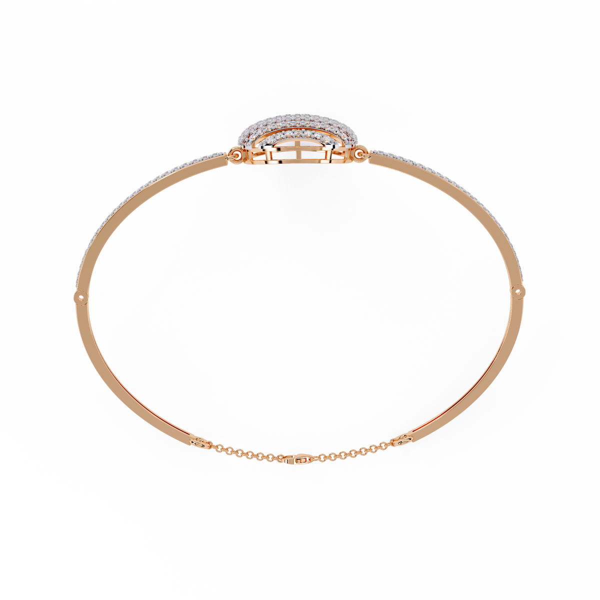 Round Cut Diamond Cluster Modern Perfect Minimalist Hand Crafted Wedding Cuff Bracelet For Her - HIGHCARAT DIAMONDS