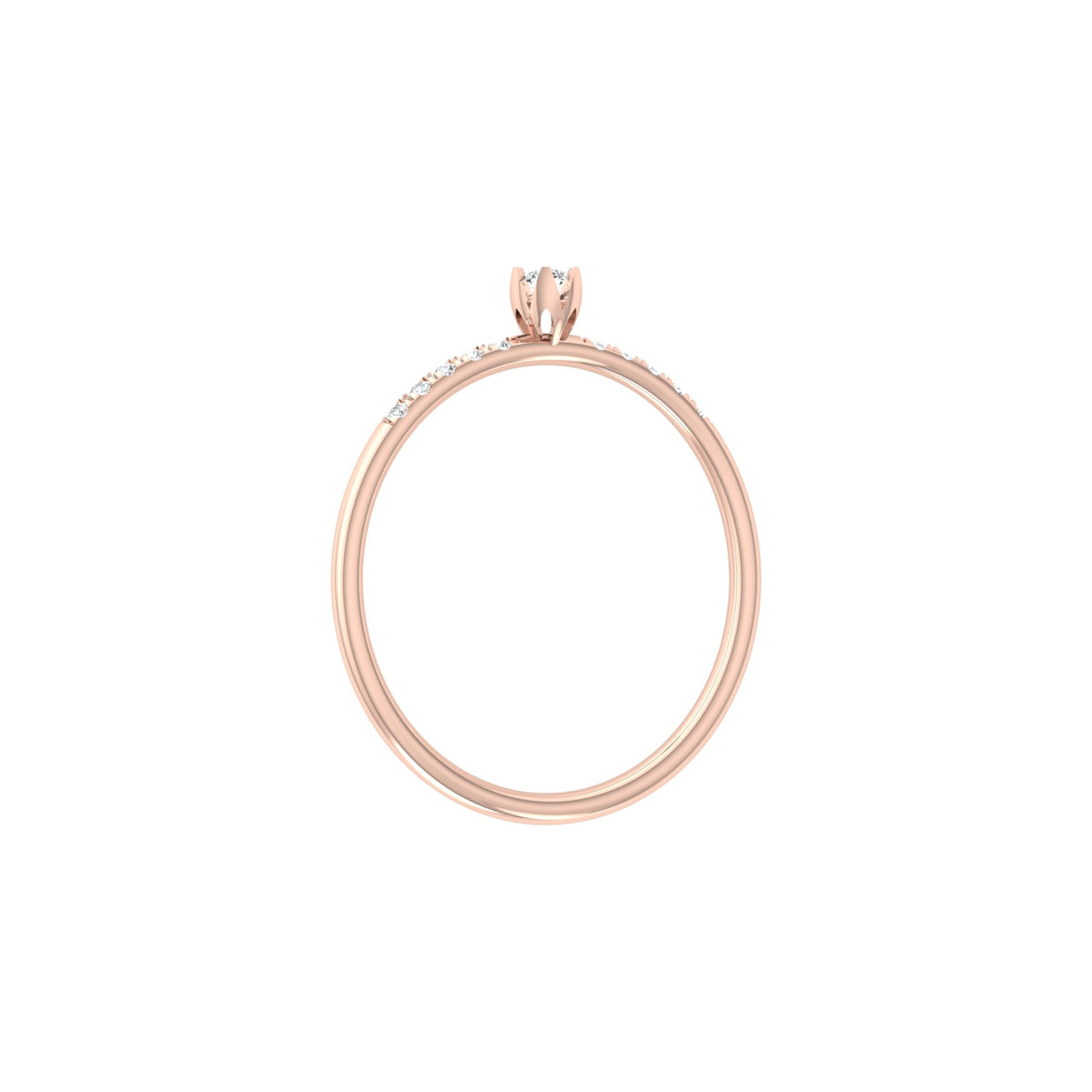 Round Cut Lab Grown Diamond Accented Anniversary Ring - HIGHCARAT DIAMONDS