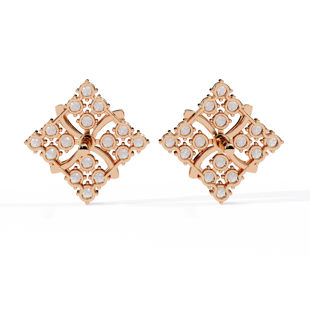 Round Cut Lab Grown Diamond Antique Delicate Cluster Dainty Elegant Party Wear Stud Earring For Women's - HIGHCARAT DIAMONDS