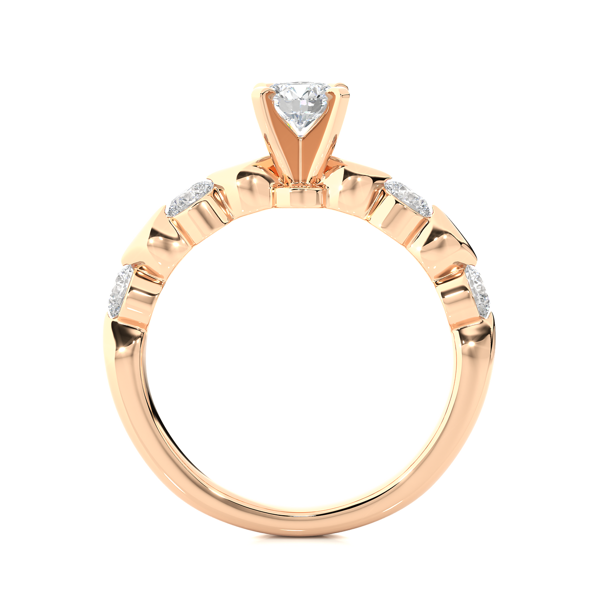 Round Cut Lab Grown Diamond Five stone Ring - HIGHCARAT DIAMONDS