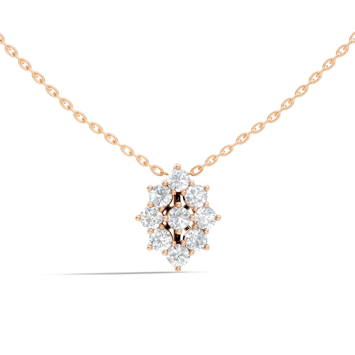 Elegant Handmade Diamond Pendant in 14K White Gold Minimalist Round Cut Jewelry - HIGHCARAT DIAMONDS