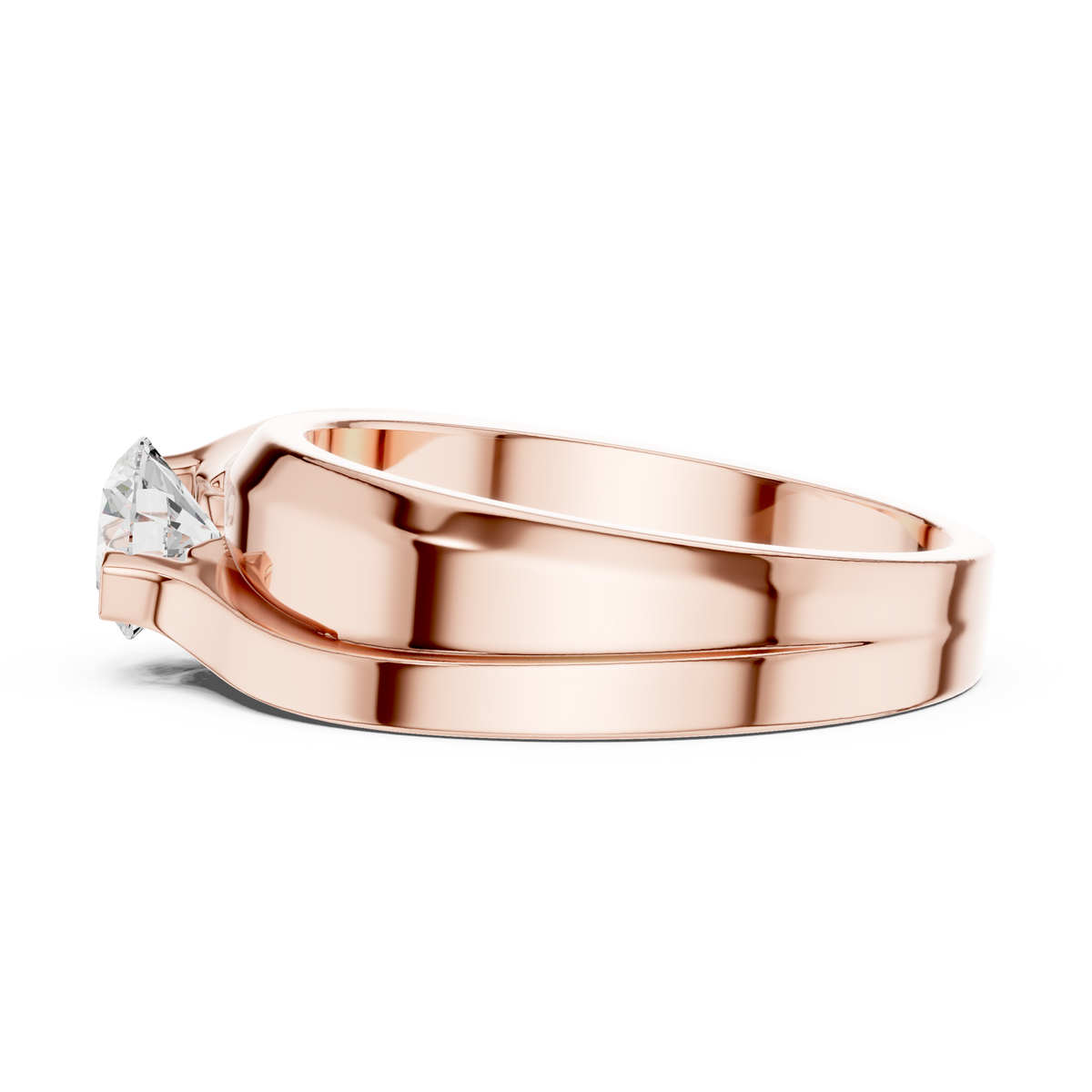 Lab grown Diamond Round Shapes 14k Solid Rose Gold Every Wear Wedding Wear Diamond Ring For men's - HIGHCARAT DIAMONDS