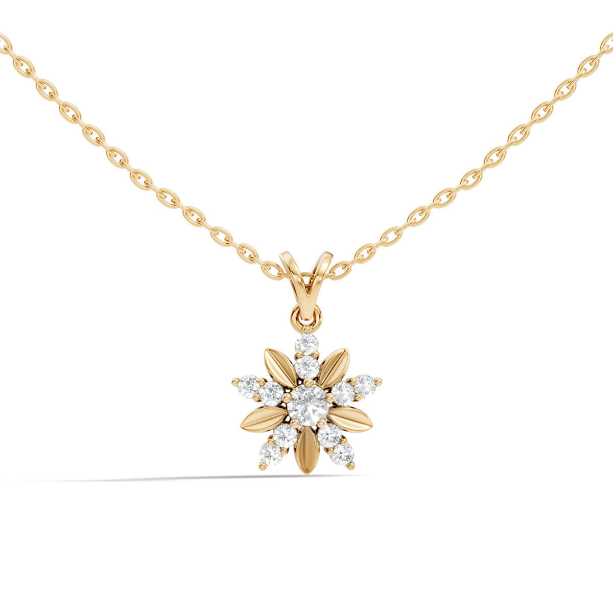 Vintage Inspired 14K Solid White Gold Diamond Pendant Timeless Anniversary Gift - HIGHCARAT DIAMONDS
