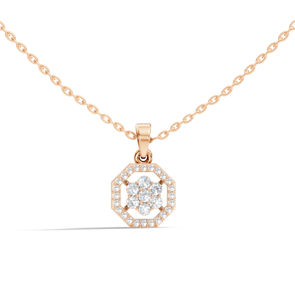 Elegant Round Cut Diamond Pendant In 14K Gold Affordable Gift for Women - HIGHCARAT DIAMONDS