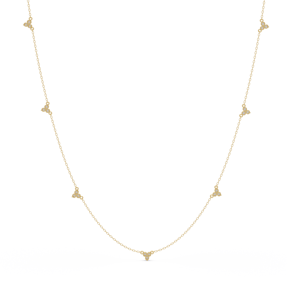 Round Cut Rose Gold Lab Gown Station Diamond Necklace - HIGHCARAT DIAMONDS
