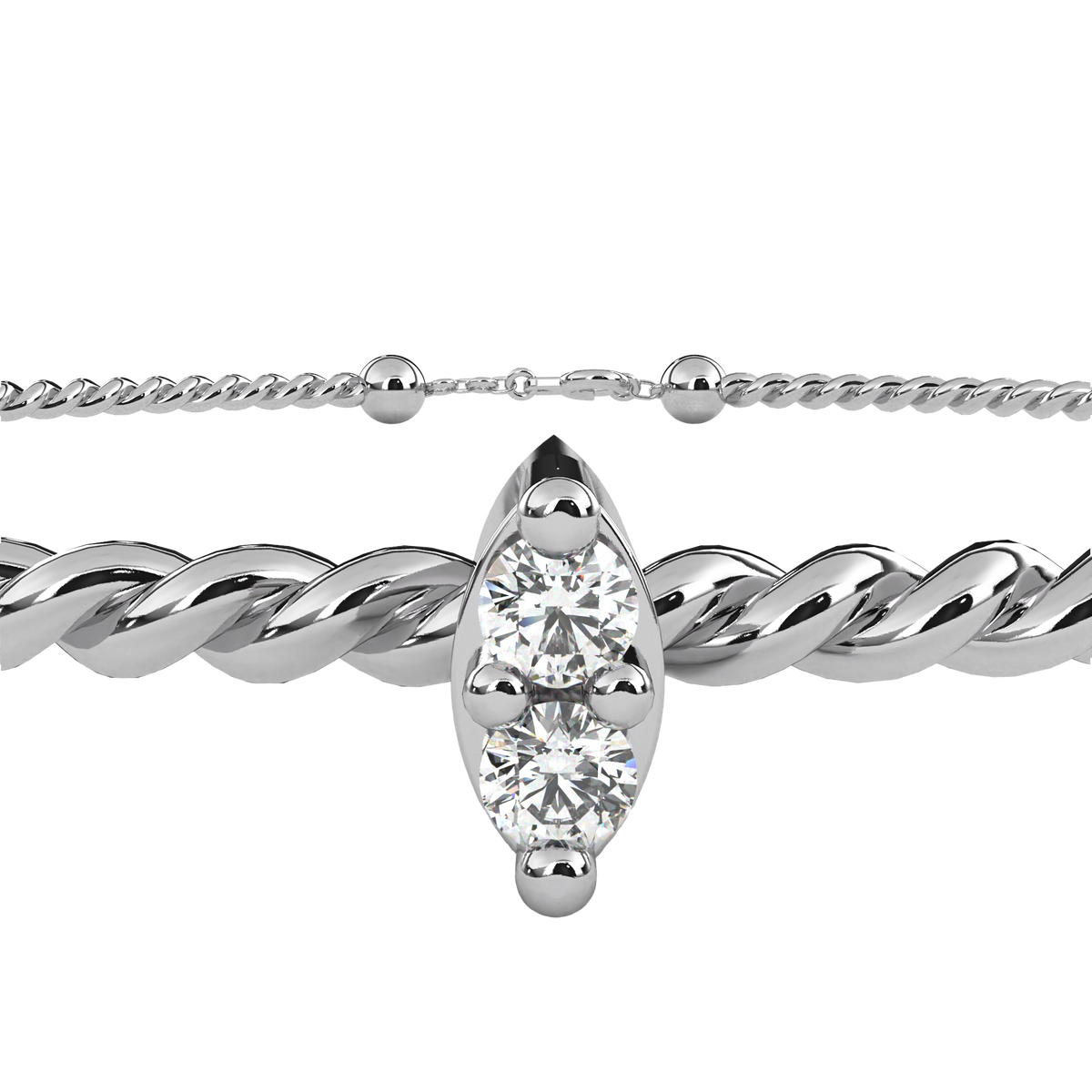 Round Cut White Colorless Diamond Unique Simple Solitaire Stackable Prong Set Every Day Tennis Bracelet For Her - HIGHCARAT DIAMONDS