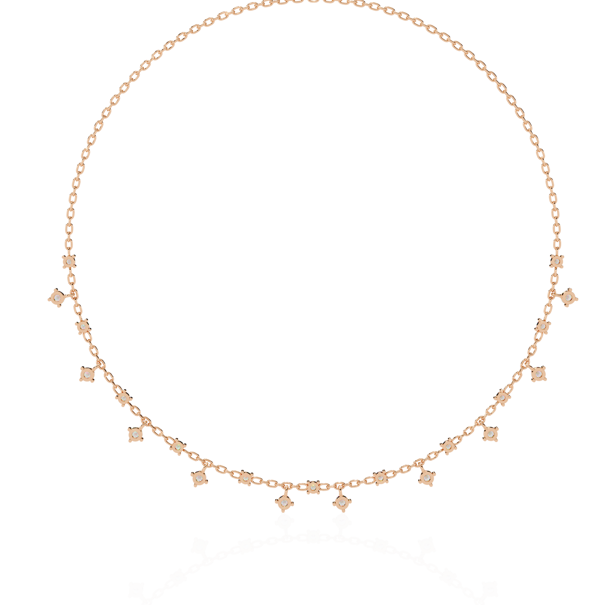 Round Cut natural & Lab Grown Diamond Art Deco Prong Set Antique Graduation Necklace for Her - HIGHCARAT DIAMONDS
