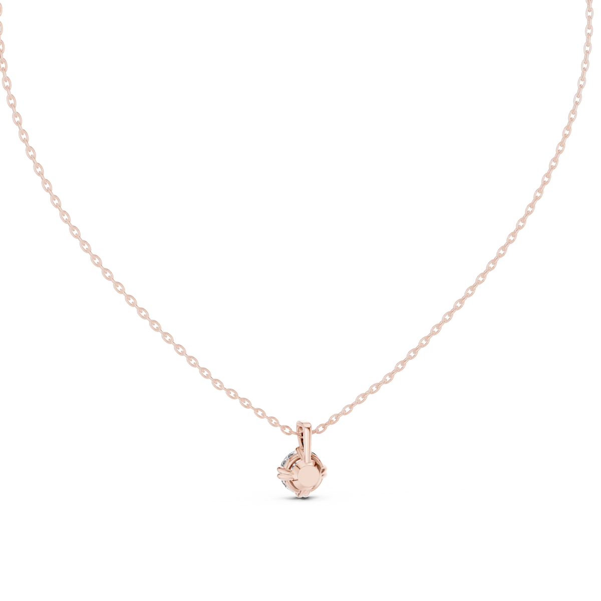 Round Cut Diamond Pendant In 14k Yellow Gold Minimalist Lab Grown Solitaire Necklace - HIGHCARAT DIAMONDS