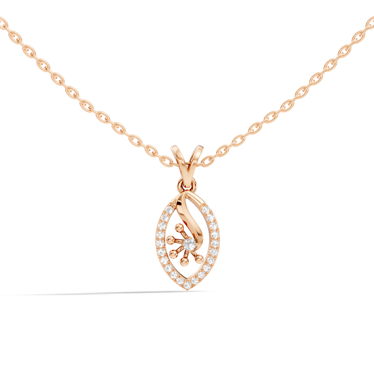 14K Solid Gold Round Cut Diamond Pendant Eco-Friendly Charm for Her - HIGHCARAT DIAMONDS
